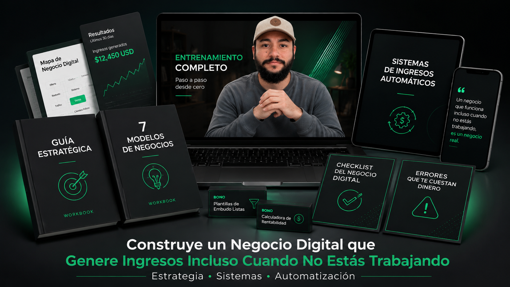Bundle: entrenamiento completo, guía estratégica, 7 modelos de negocios y bonos